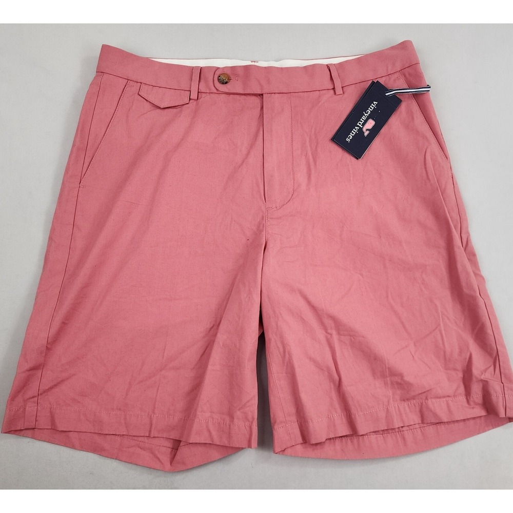Vineyard Vines Clubhouse Shorts Mens 34 Pink 9 Inch Cotton Flat Front NWT